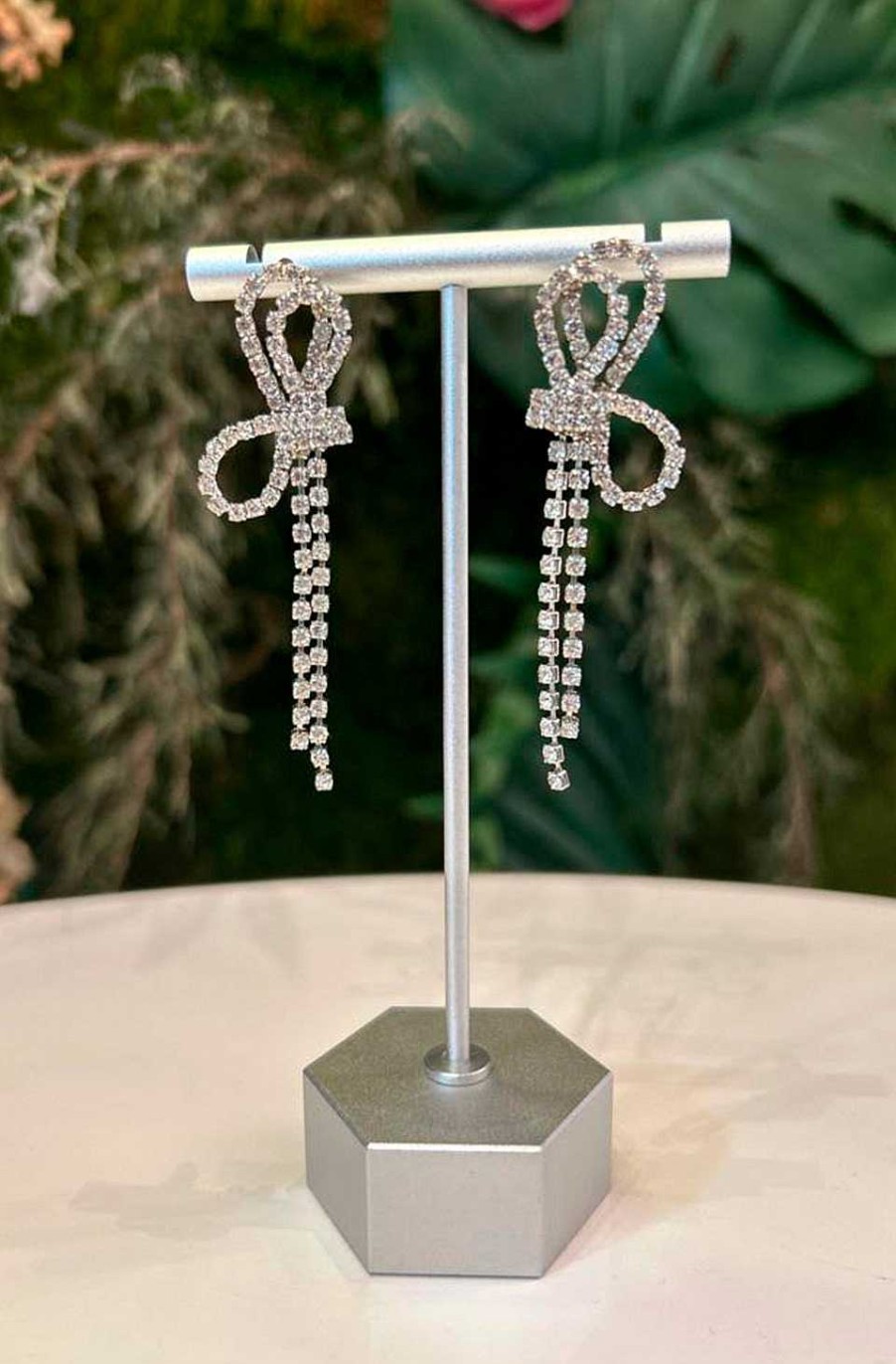Accesorios Fetiche Suances | Pendientes Lazadas Cristales Plata