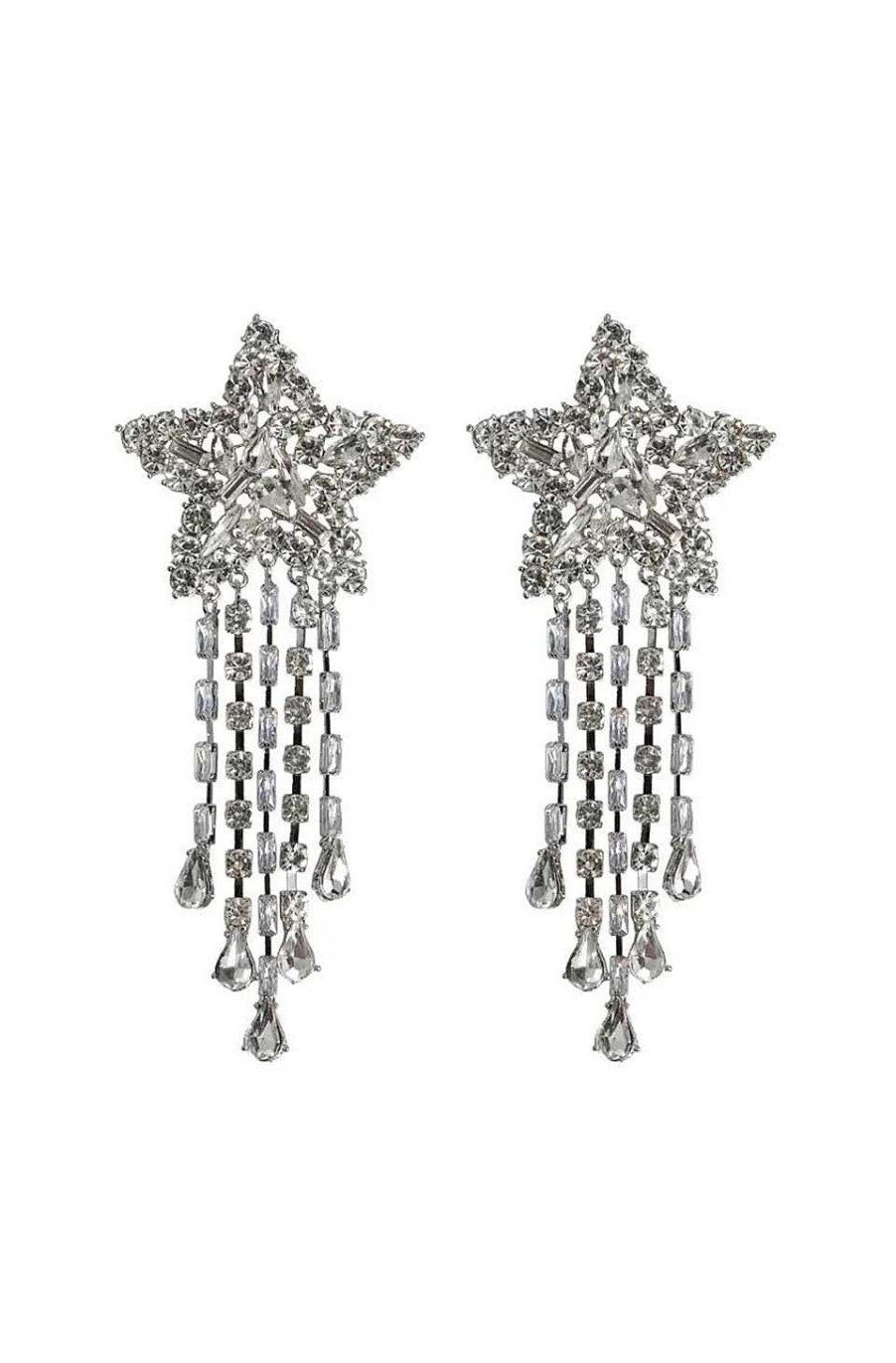 Accesorios Fetiche Suances | Pendientes Estrella Cristales Plata