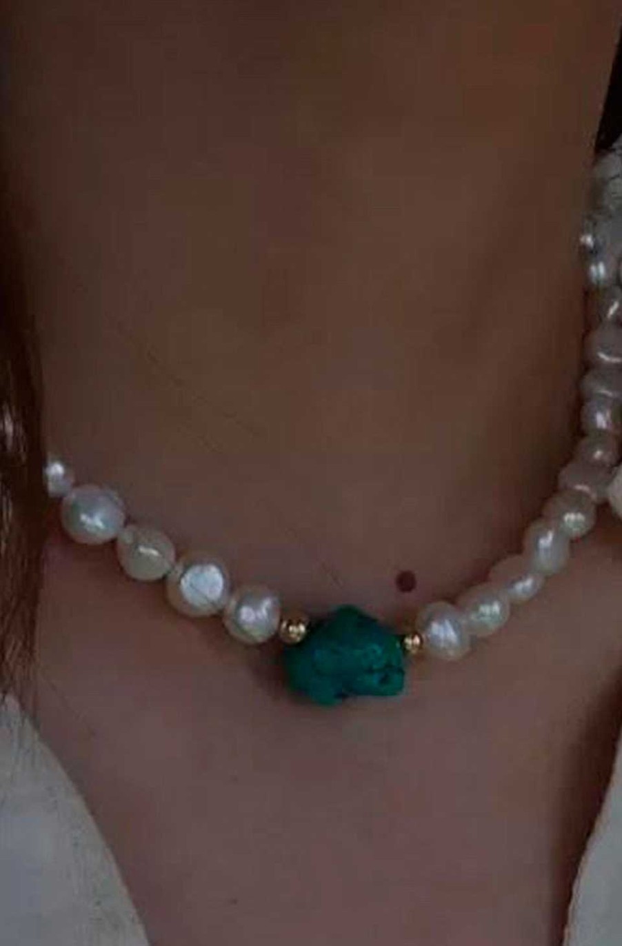 Accesorios Fetiche Suances | Collar Perlas De Agua Y Turquesa