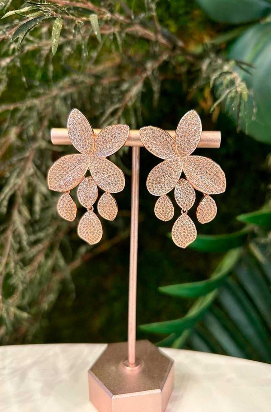 Accesorios Fetiche Suances | Pendientes Hojas Florales Gold