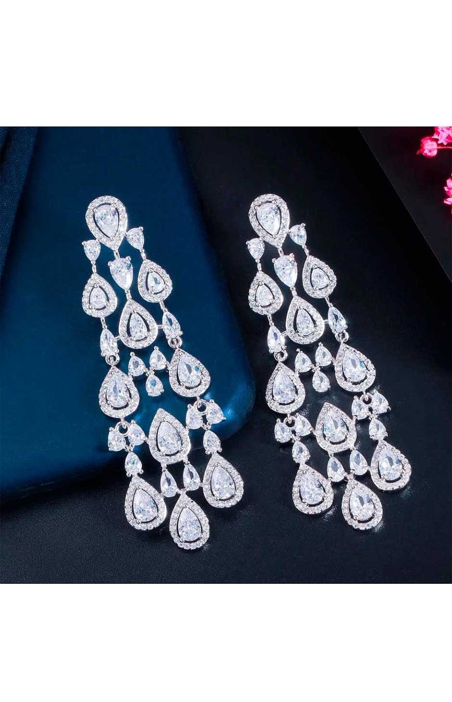 Accesorios Fetiche Suances | Pendientes Circonitas En Cascada