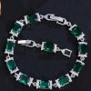 Accesorios Fetiche Suances | Pulsera Circonitas Baguette Verde Esmeralda