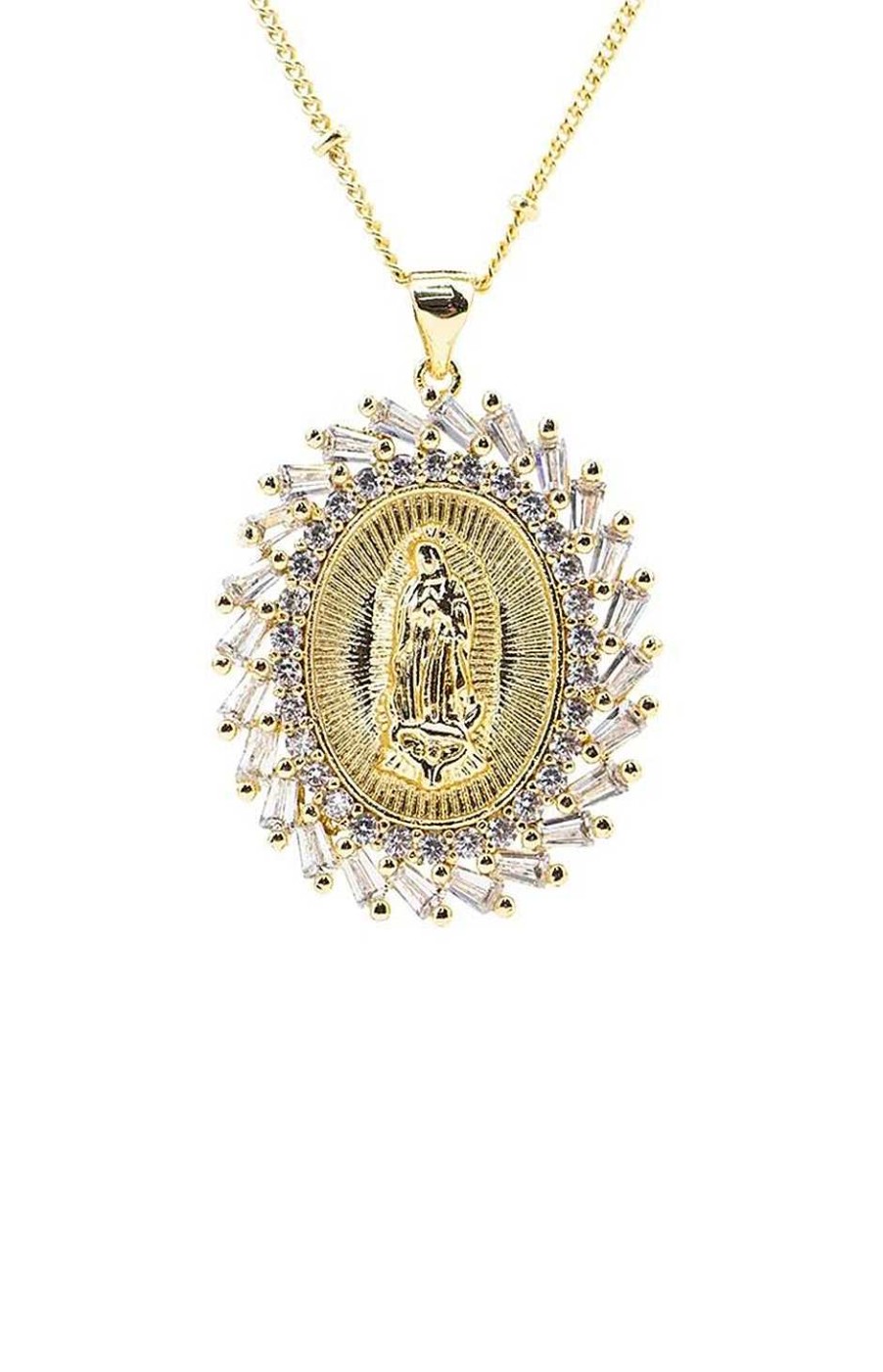 Accesorios Fetiche Suances | Collar Virgen Circonitas Y Baguette
