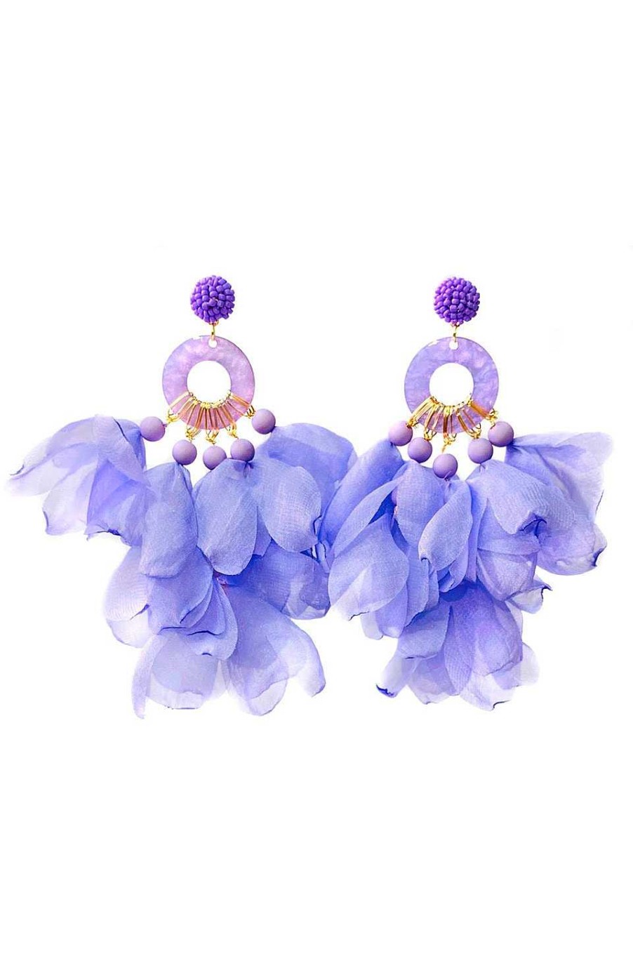 Accesorios Fetiche Suances | Pendientes Viola Maxi Petalos Viola