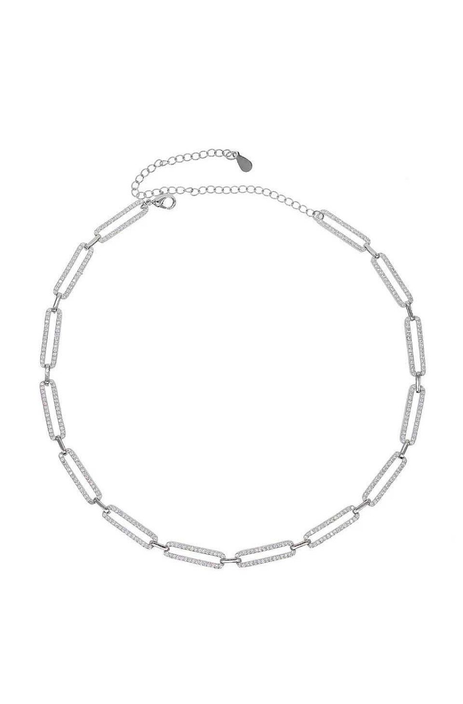 Accesorios Fetiche Suances | Collar Eslabones Circonitas Color Plata