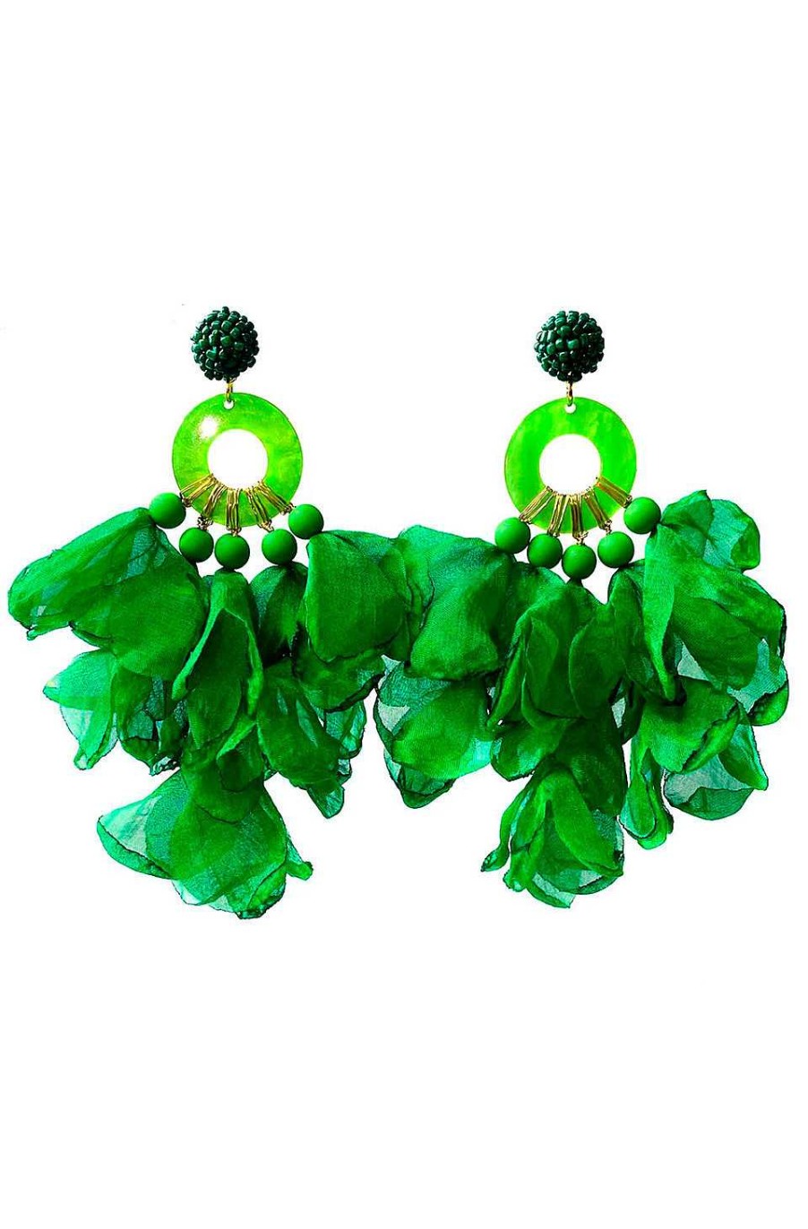 Accesorios Fetiche Suances | Pendientes Maxi Petalos Verde