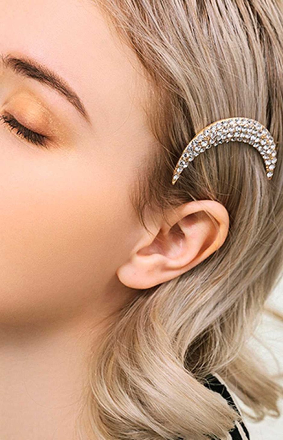 Accesorios Fetiche Suances | Horquilla Luna De Strass Plata