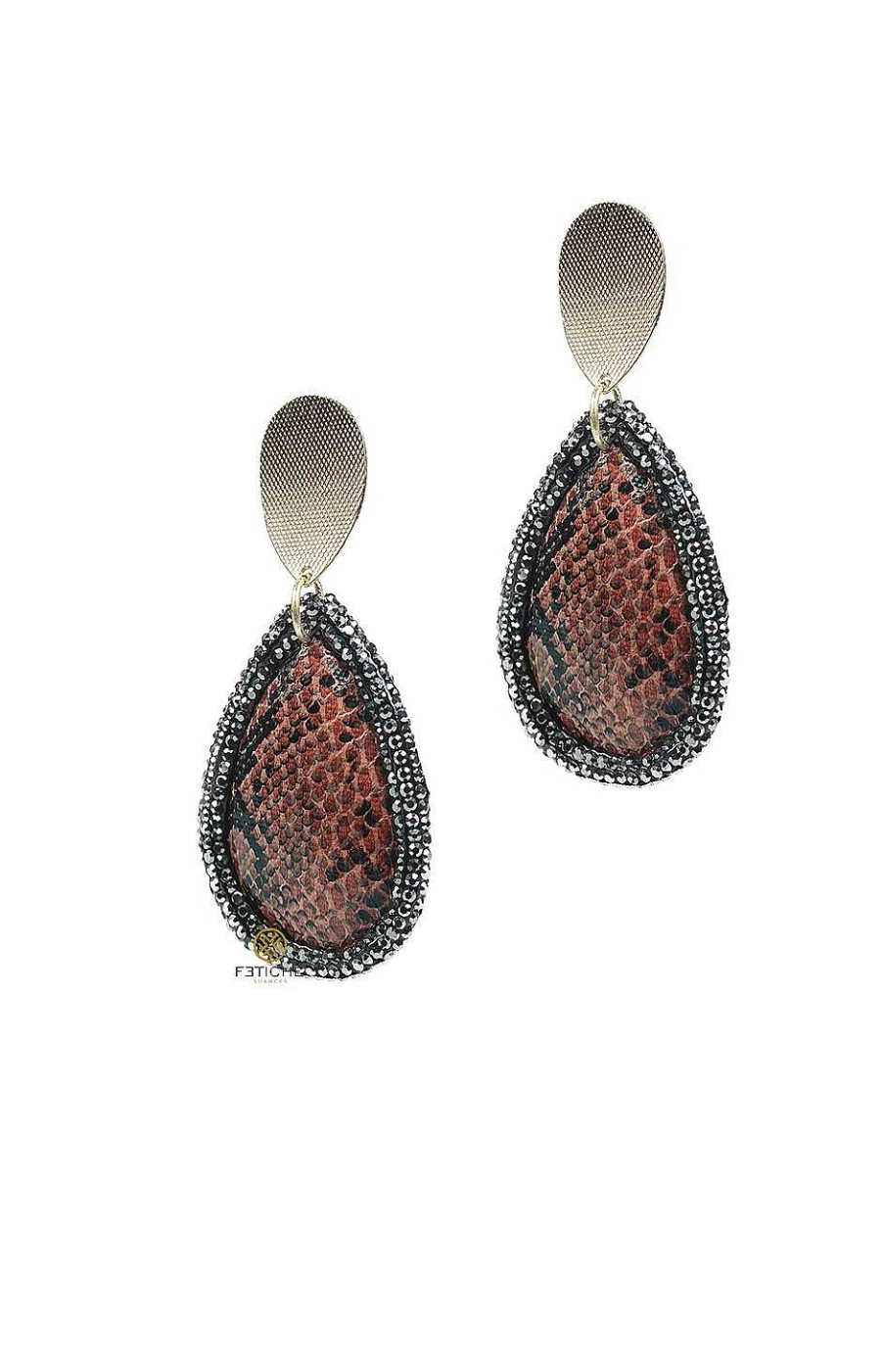 Accesorios Fetiche Suances | Pendientes Gota Snake Rojo