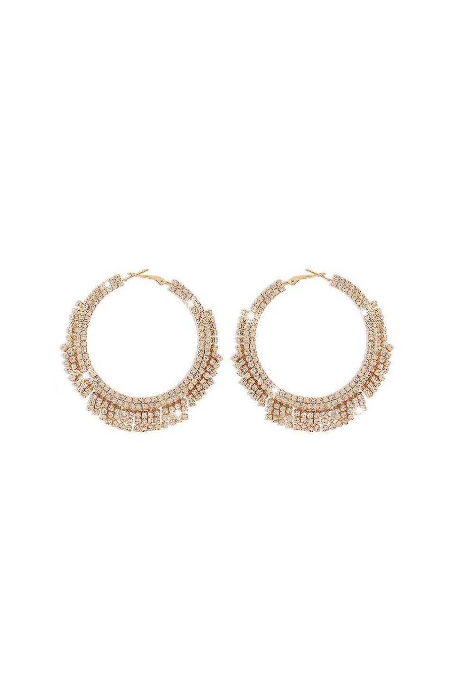 Accesorios Fetiche Suances | Pendientes De Aro Cristales Dorados Shining