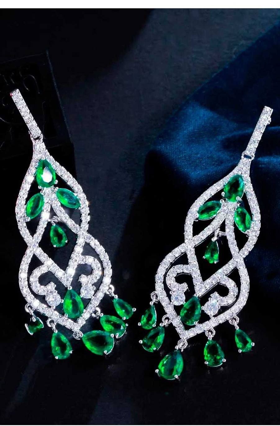 Accesorios Fetiche Suances | Pendientes Estilo Vintage Verde Esmeralda