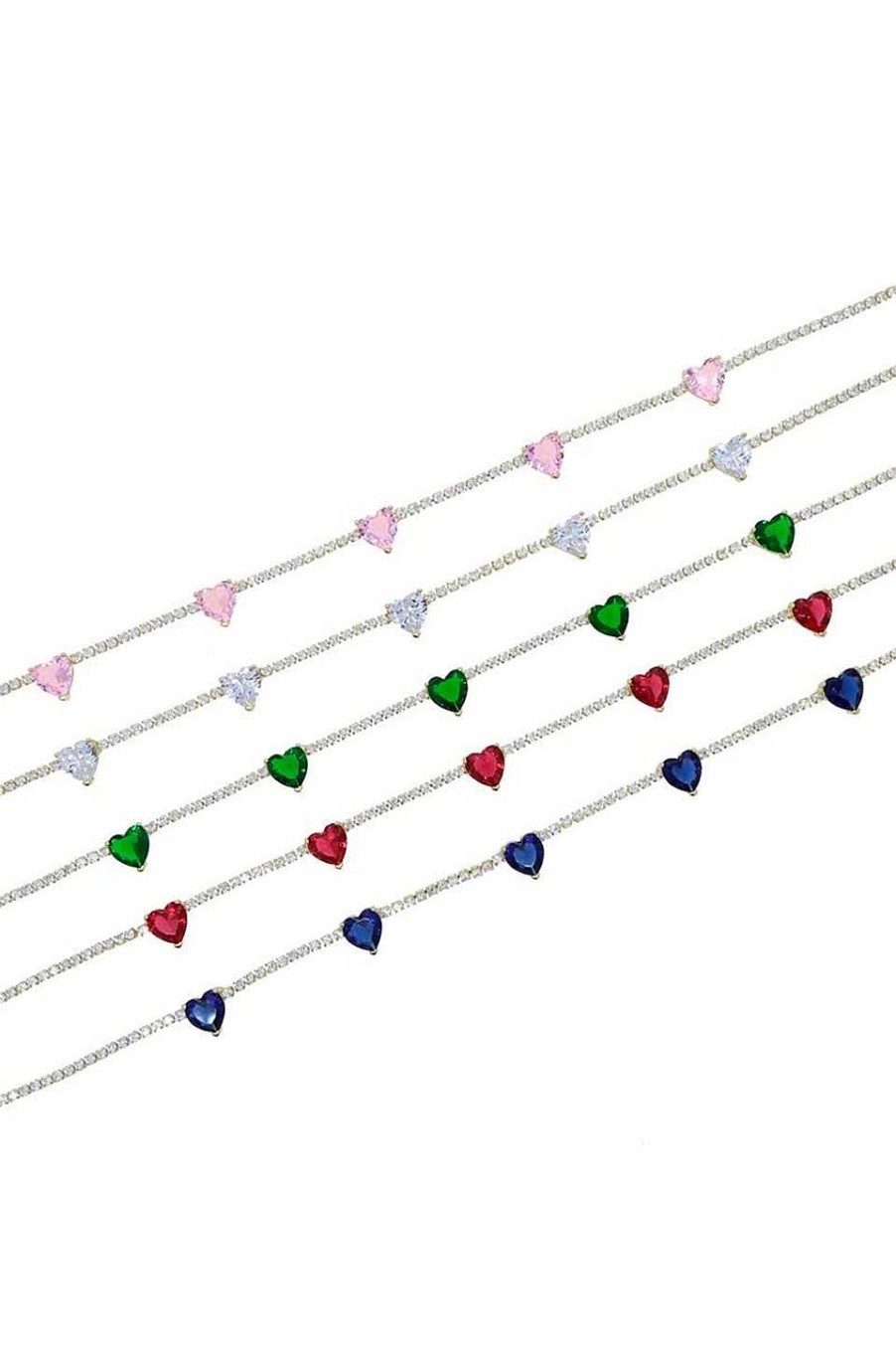 Accesorios Fetiche Suances | Collar Corazones Verde Esmeralda