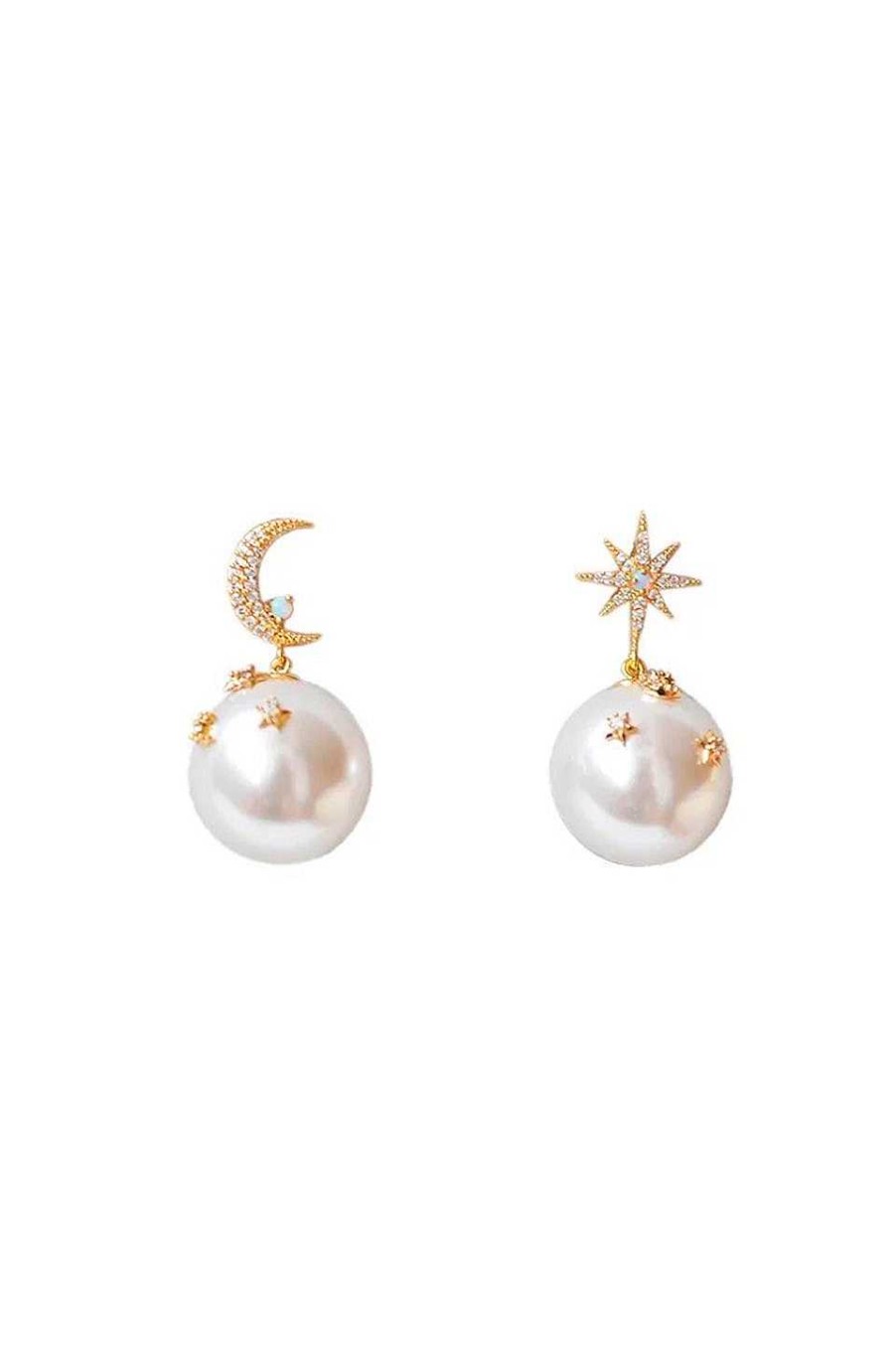 Accesorios Fetiche Suances | Pendientes Perlas Luna Y Estrellas