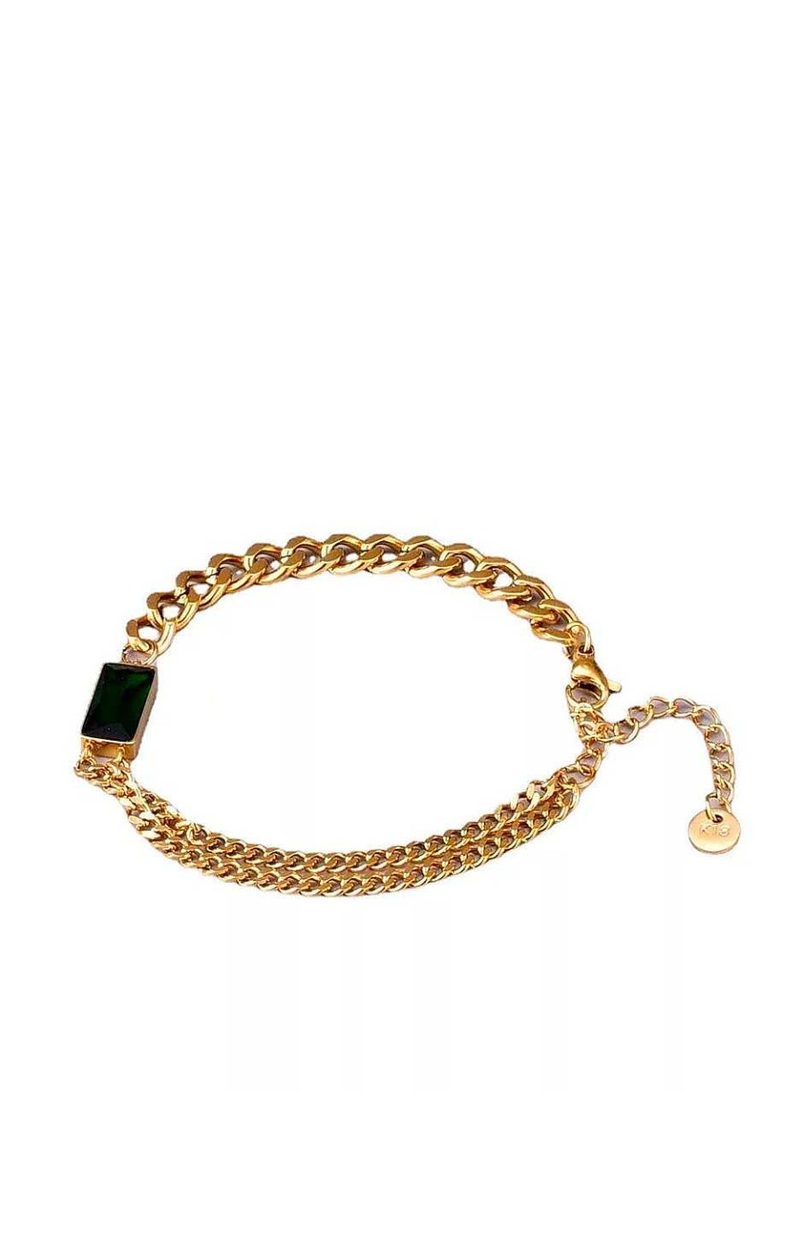 Accesorios Fetiche Suances | Pulsera Cadenas Doradas Esmeralda
