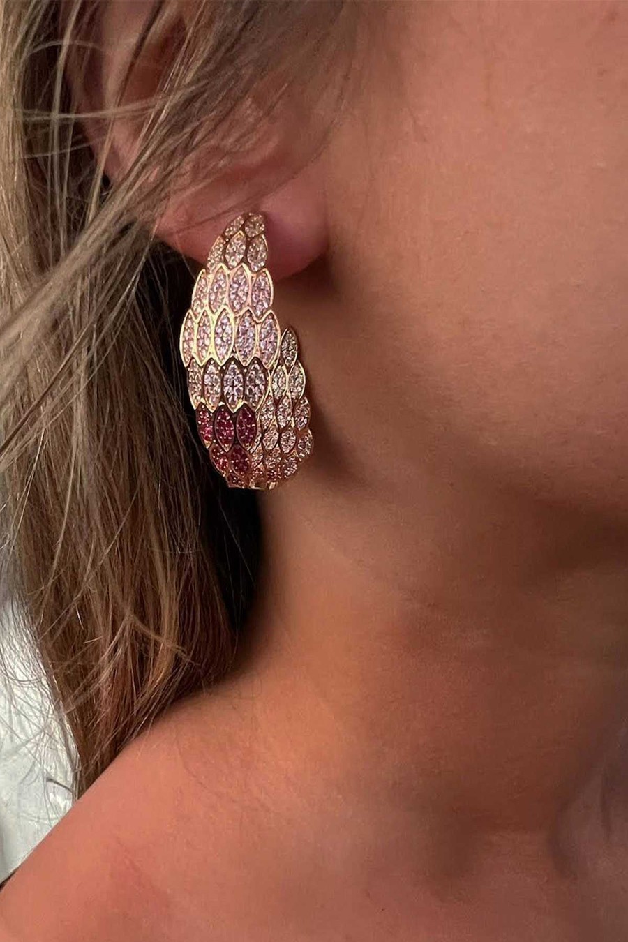 Accesorios Fetiche Suances | Pendientes De Aro Circonitas Pink Degradee