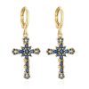Accesorios Fetiche Suances | Pendientes Cruz Circonitas Zafiro
