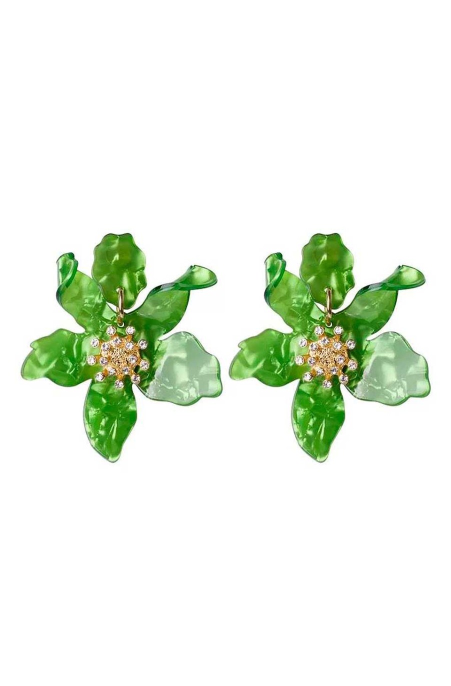 Accesorios Fetiche Suances | Pendientes Flor Resina Verde