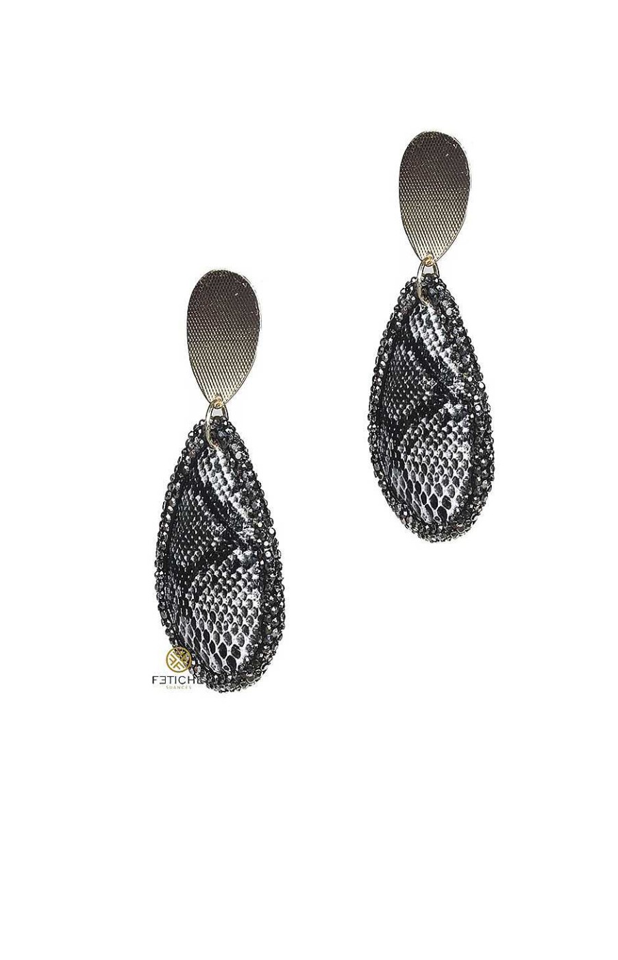 Accesorios Fetiche Suances | Pendientes Gota Snake Gris