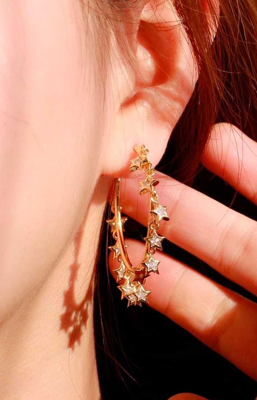 Accesorios Fetiche Suances | Pendientes Aro Con Estrellas