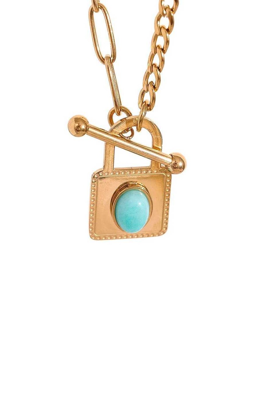 Accesorios Fetiche Suances | Collar Candado Turquesa
