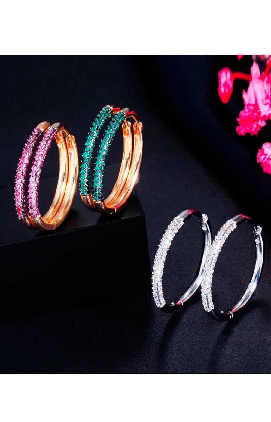 Accesorios Fetiche Suances | Pendientes Aro Circonitas Amatista
