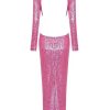 Ropa Fetiche Suances | Vestido Lentejuelas Rosa Con Flores Joya