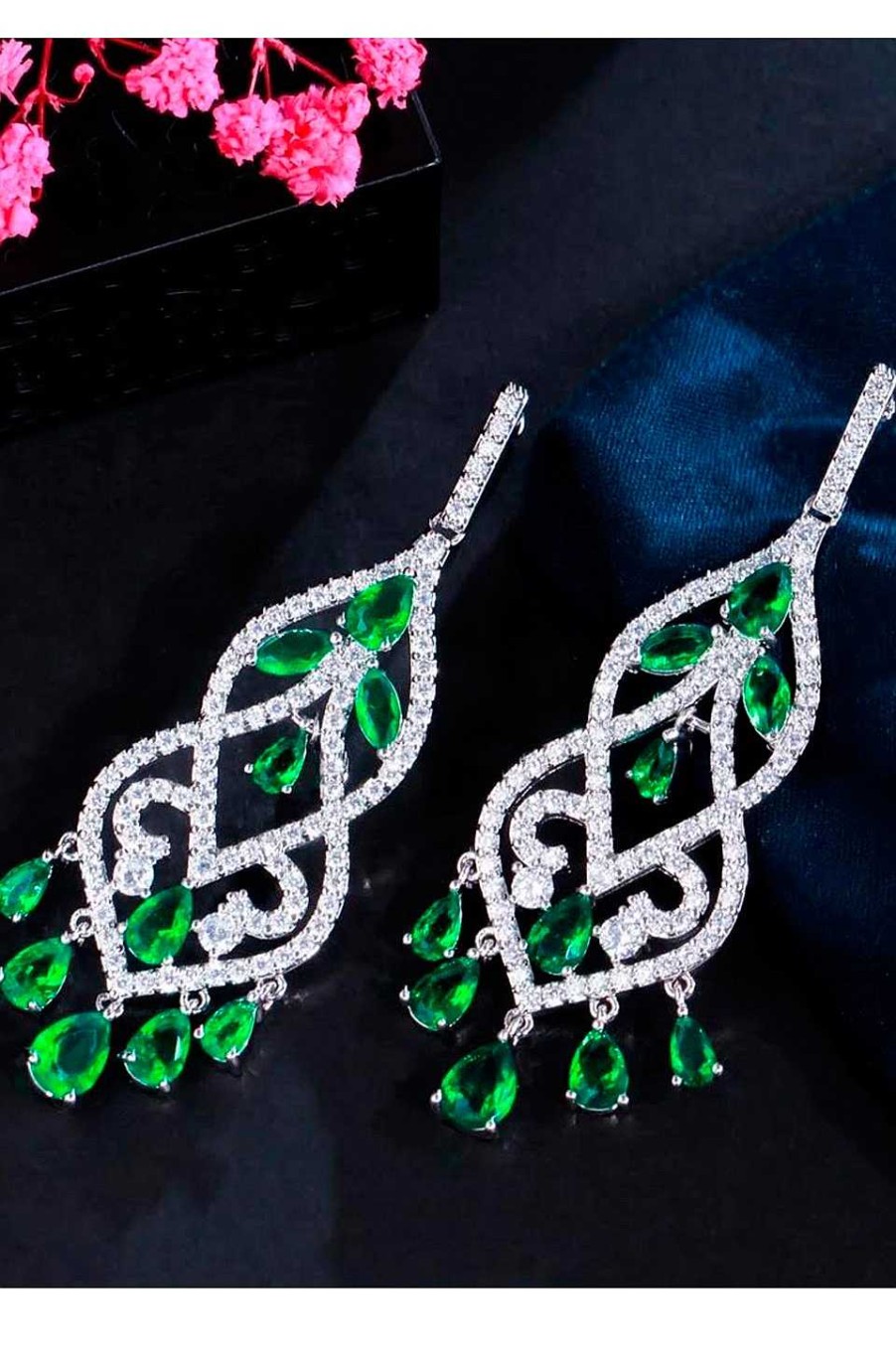 Accesorios Fetiche Suances | Pendientes Estilo Vintage Verde Esmeralda