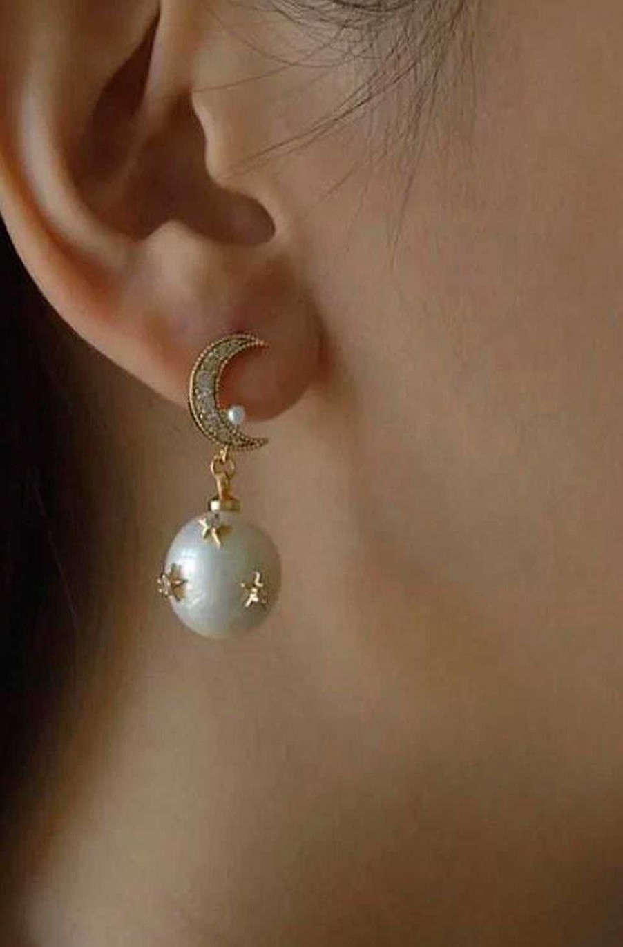 Accesorios Fetiche Suances | Pendientes Perlas Luna Y Estrellas