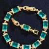 Accesorios Fetiche Suances | Pulsera Circonitas Baguette Agua Marina
