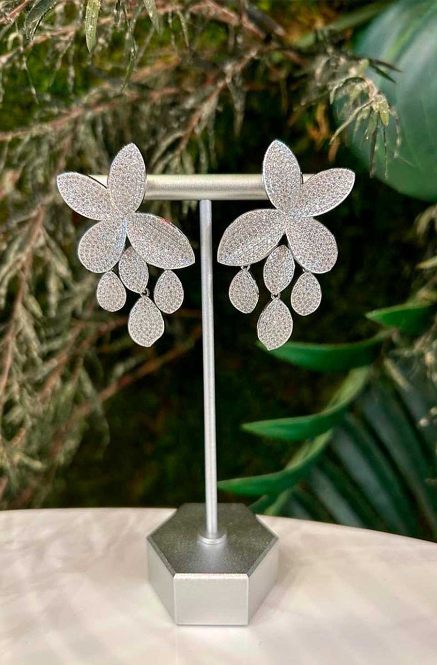 Accesorios Fetiche Suances | Pendientes Hojas Florales Silver