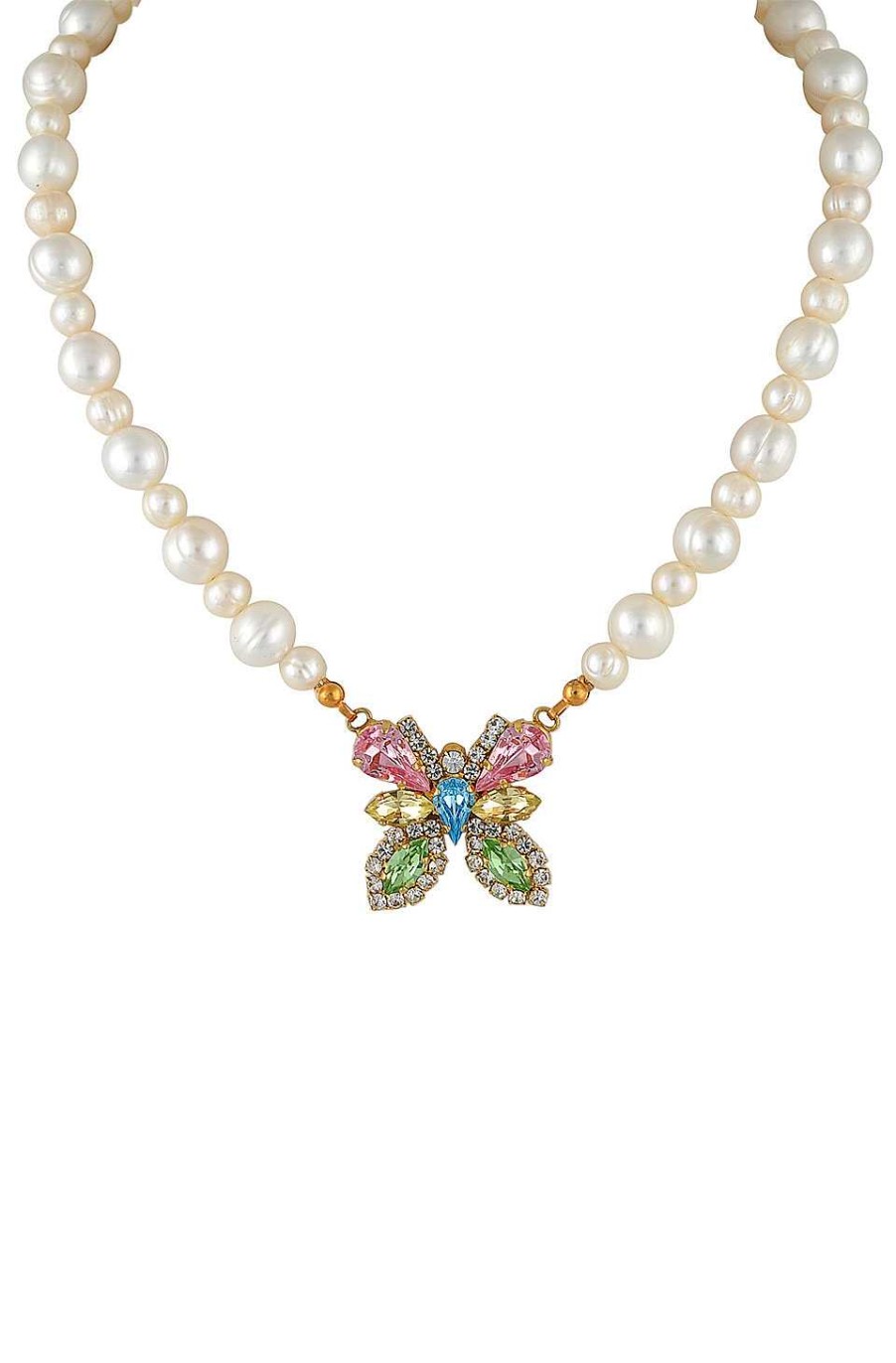 Accesorios Fetiche Suances | Collar Perlas Y Mariposa