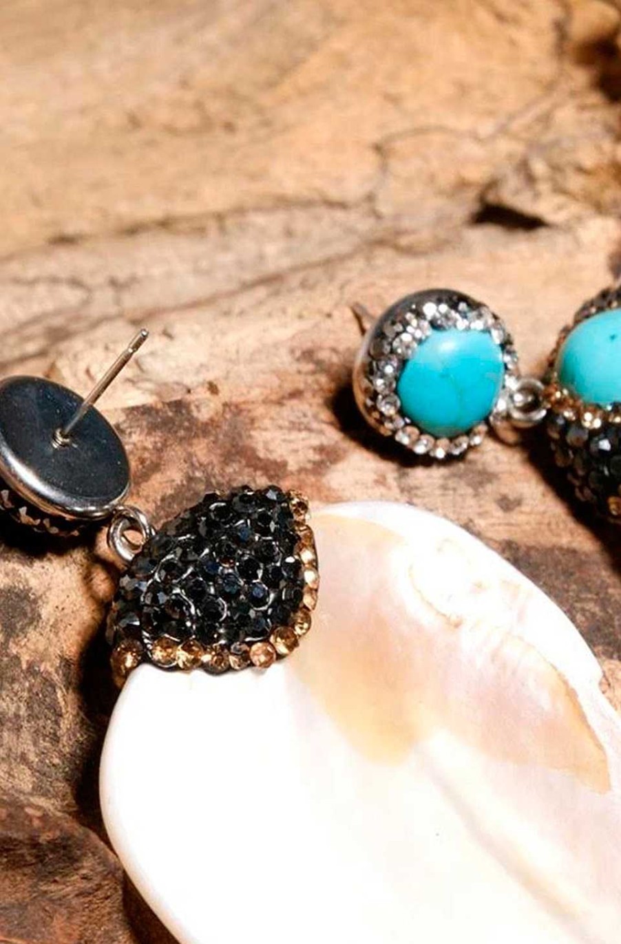 Accesorios Fetiche Suances | Pendientes Hojas De Concha Y Turquesa