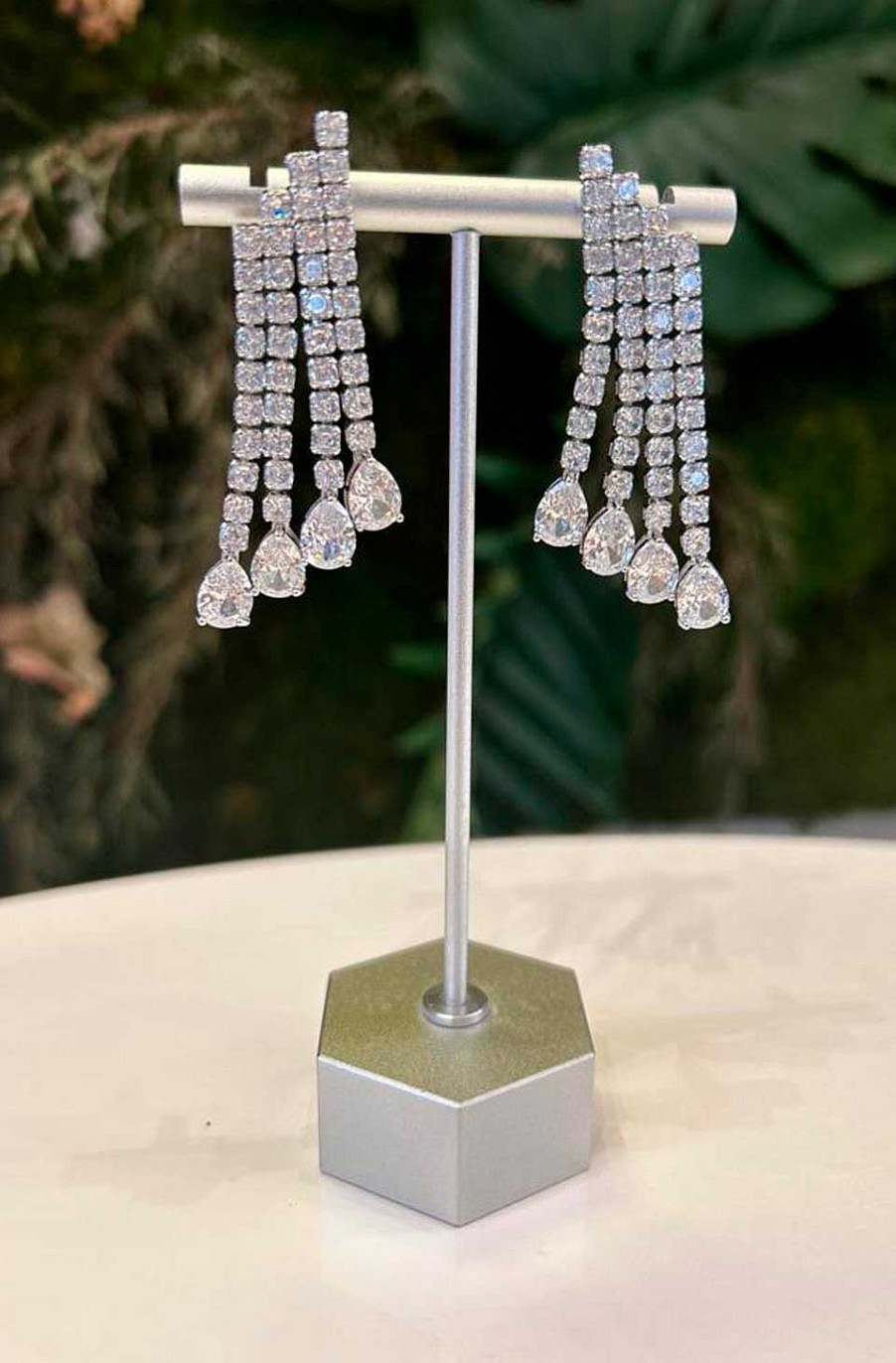 Accesorios Fetiche Suances | Pendientes Joya Tres Filas Circonitas