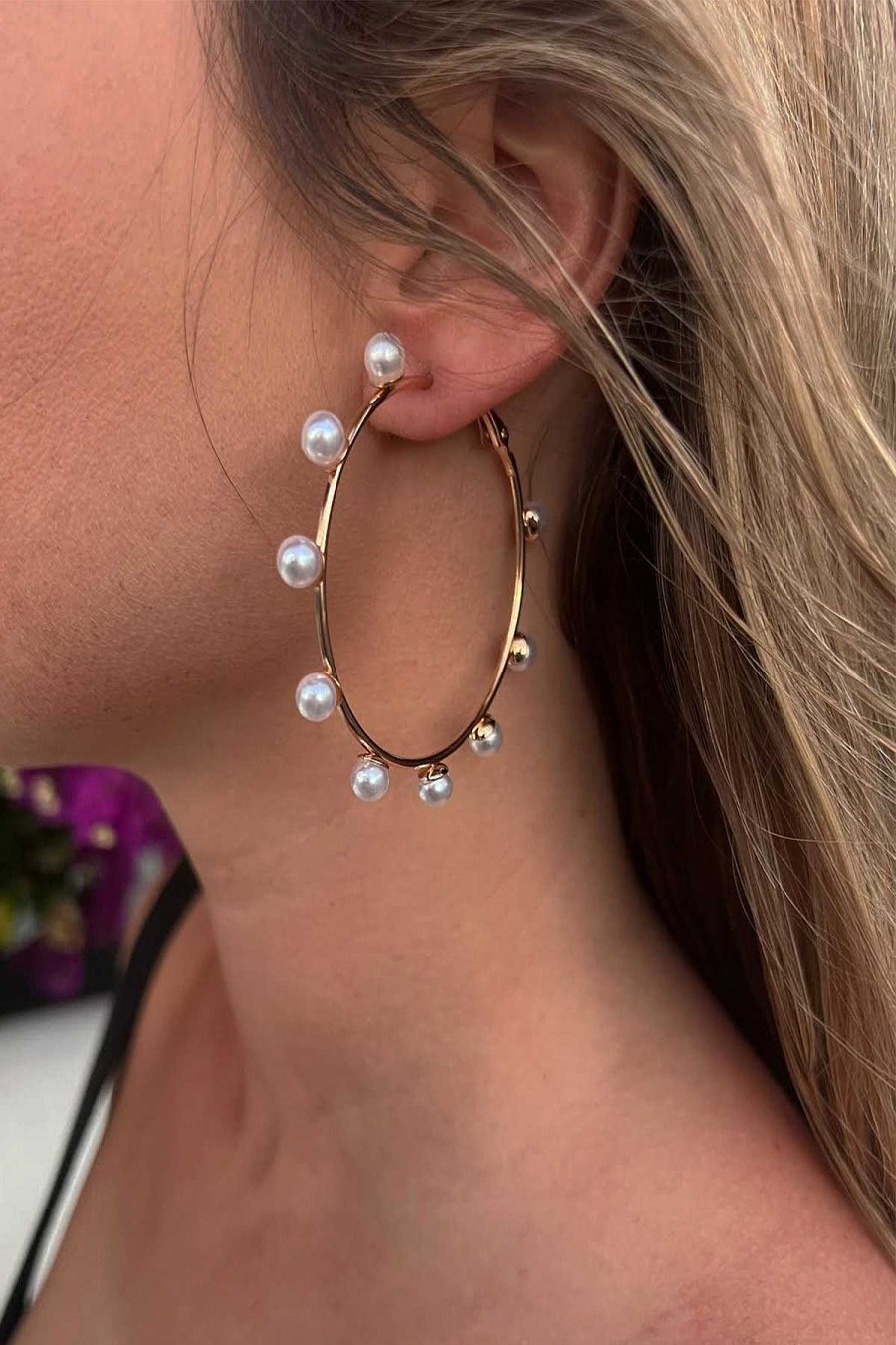Accesorios Fetiche Suances | Pendientes Aros Con Perlas