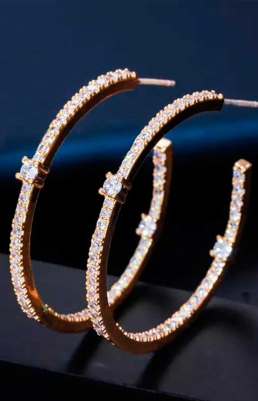 Accesorios Fetiche Suances | Pendientes De Aro Circonitas Dorado