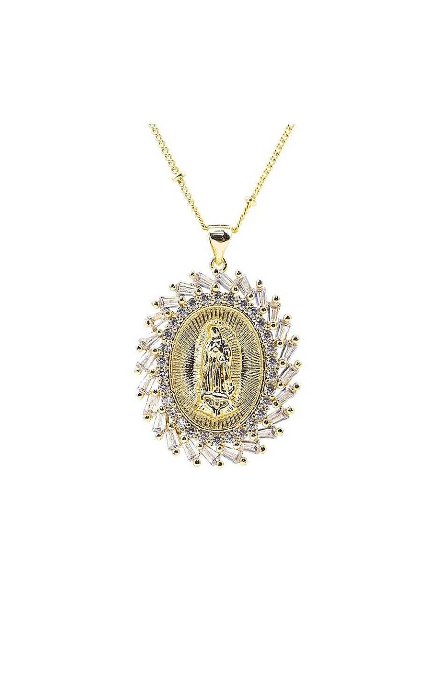 Accesorios Fetiche Suances | Collar Virgen Circonitas Y Baguette