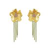 Accesorios Fetiche Suances | Pendientes Flores Doradas Y Cristales De Swarovski