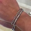 Accesorios Fetiche Suances | Pulsera Doble Piramides Plata