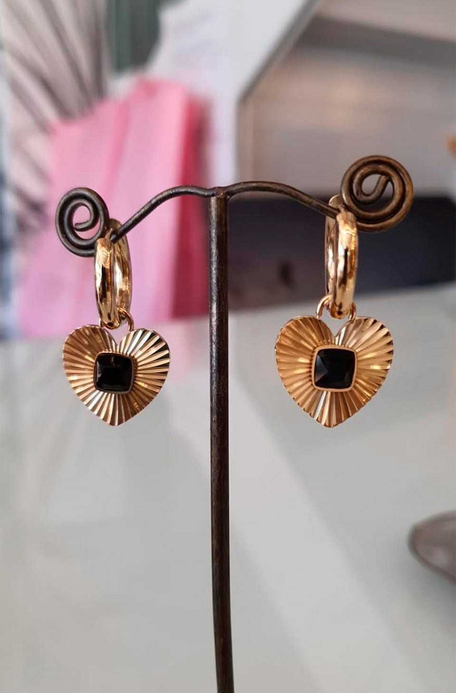Accesorios Fetiche Suances | Pendientes Coraz N Negro