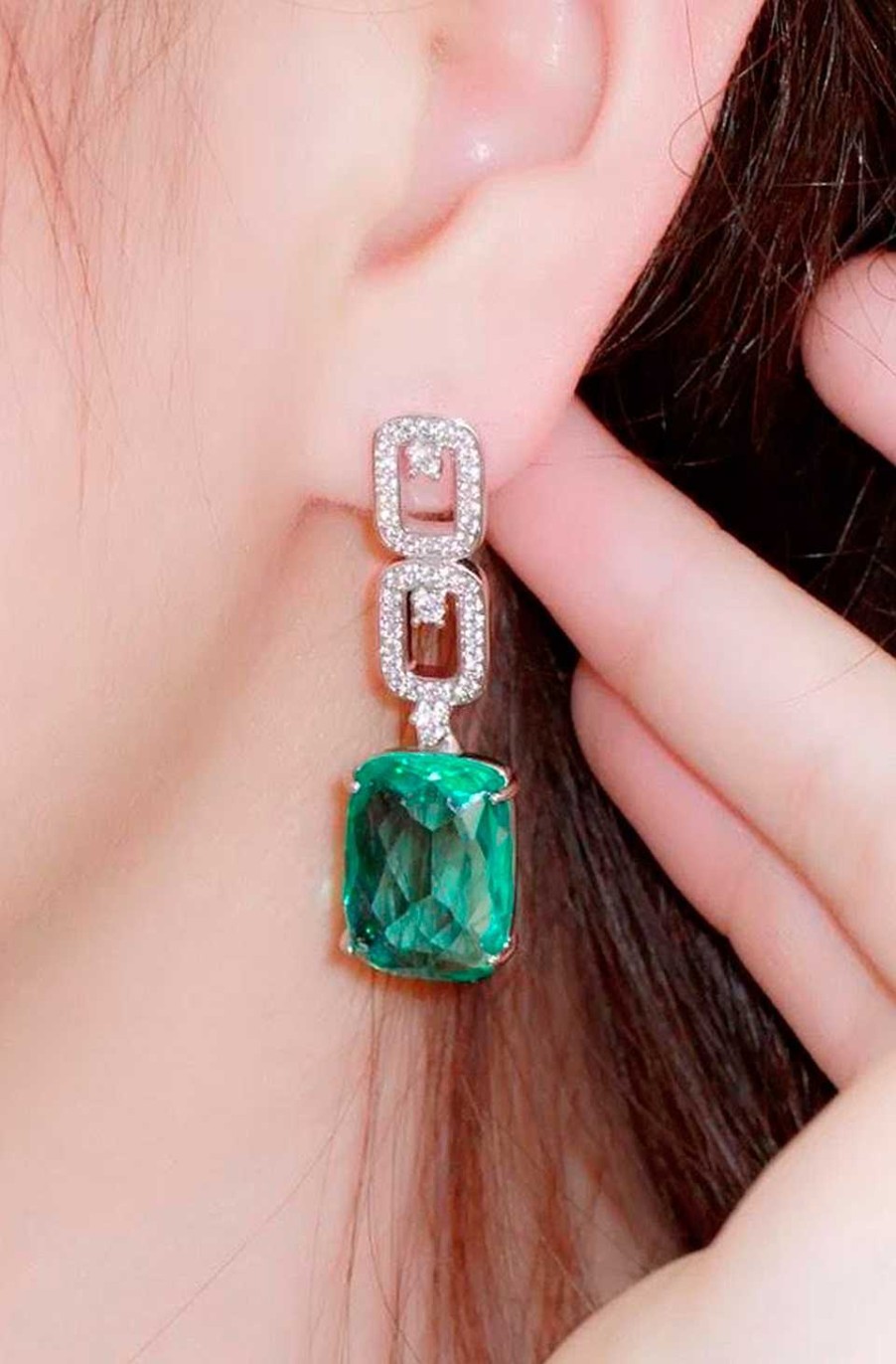 Accesorios Fetiche Suances | Pendientes Joya Verde Esmeralda