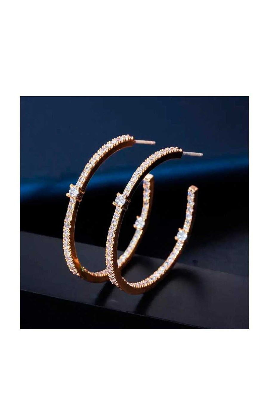 Accesorios Fetiche Suances | Pendientes De Aro Circonitas Dorado