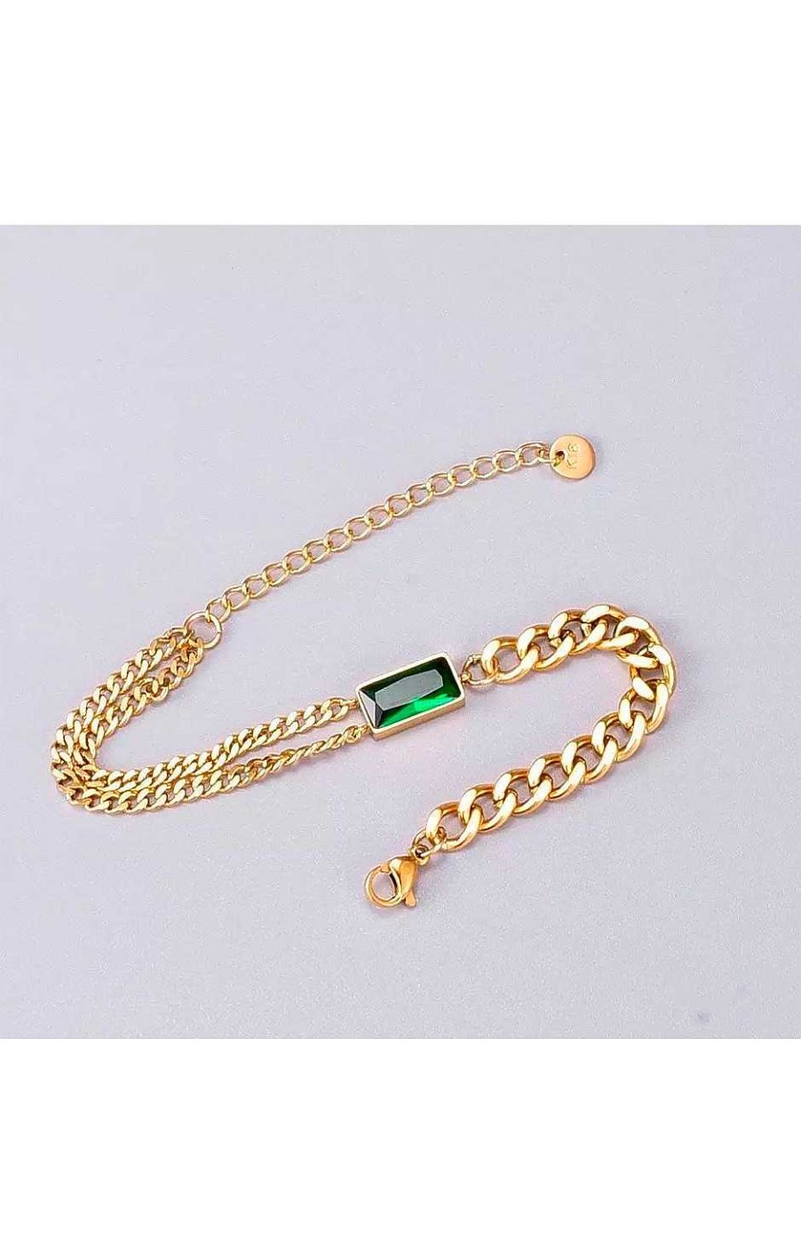 Accesorios Fetiche Suances | Pulsera Cadenas Doradas Esmeralda