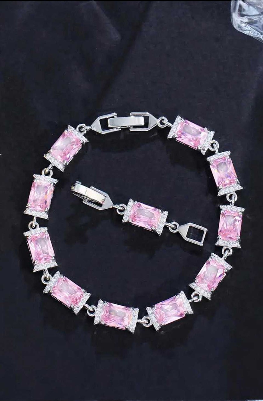 Accesorios Fetiche Suances | Pulsera Circonitas Baguette Rosa