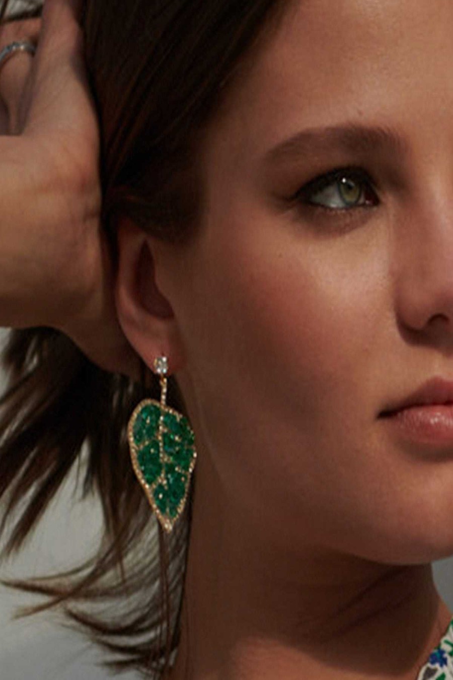 Accesorios Fetiche Suances | Pendientes Hoja Verde Circonitas