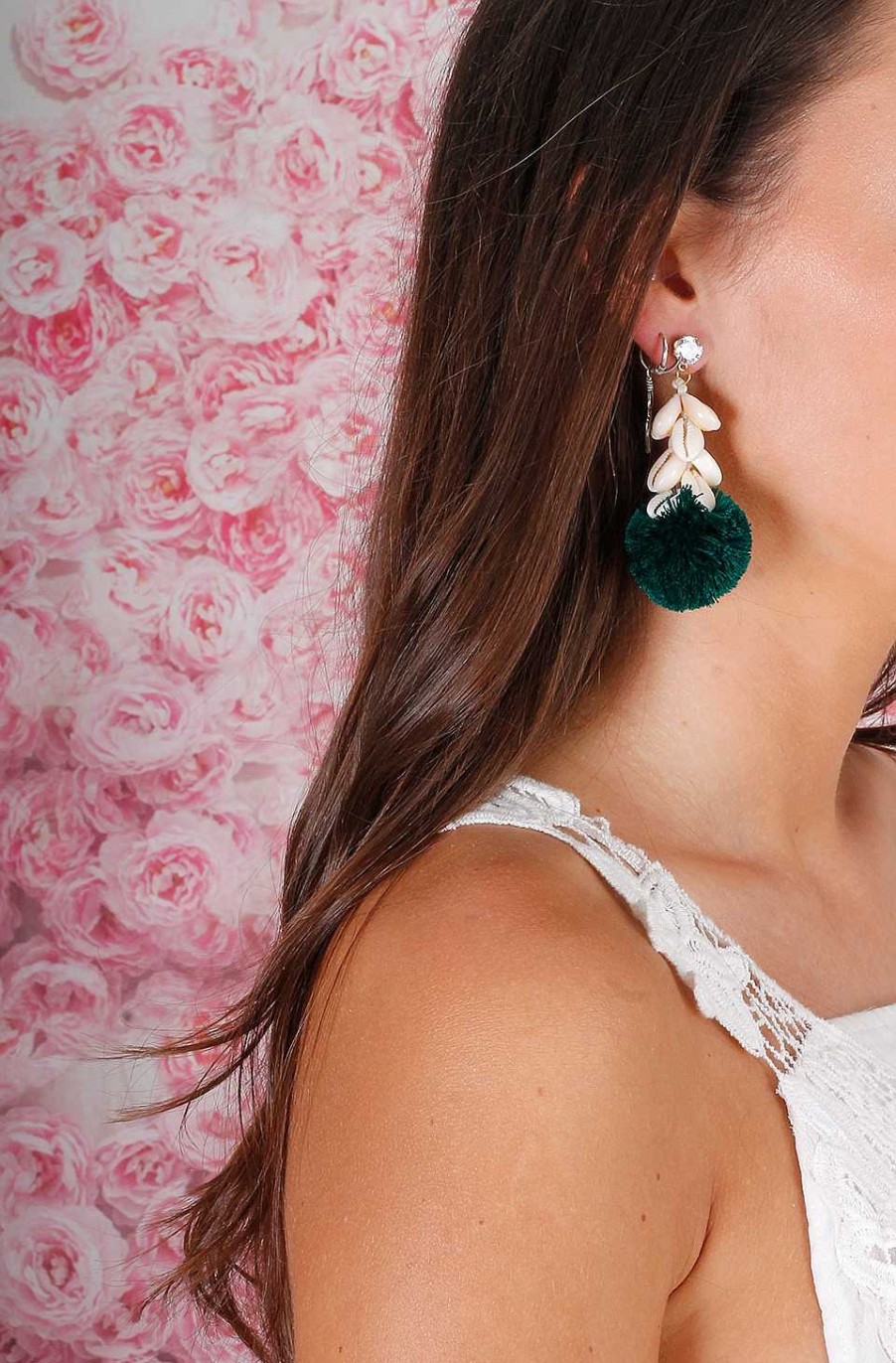 Accesorios Fetiche Suances | Pendientes Conchas Pomp N Verde Botella