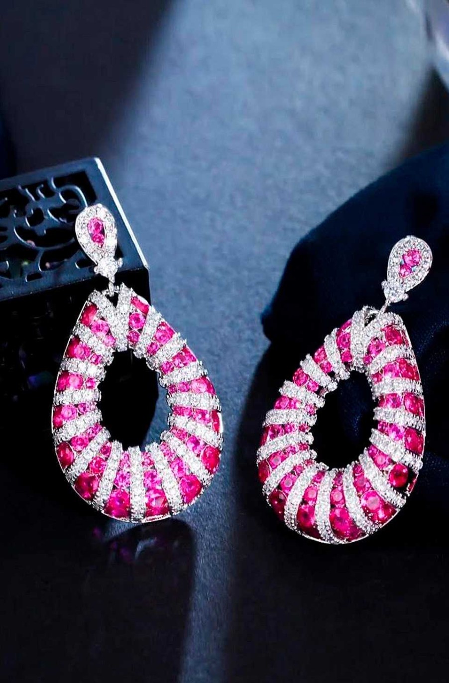 Accesorios Fetiche Suances | Pendientes Circonitas Pink & Silver