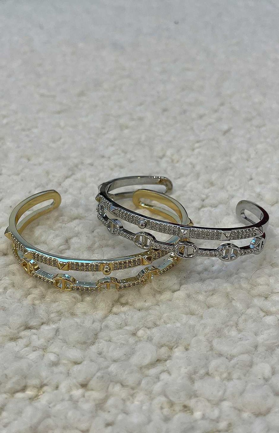 Accesorios Fetiche Suances | Pulsera Doble Piramides Dorada