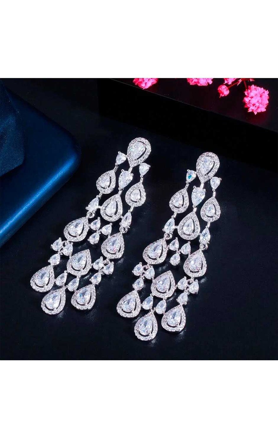 Accesorios Fetiche Suances | Pendientes Circonitas En Cascada