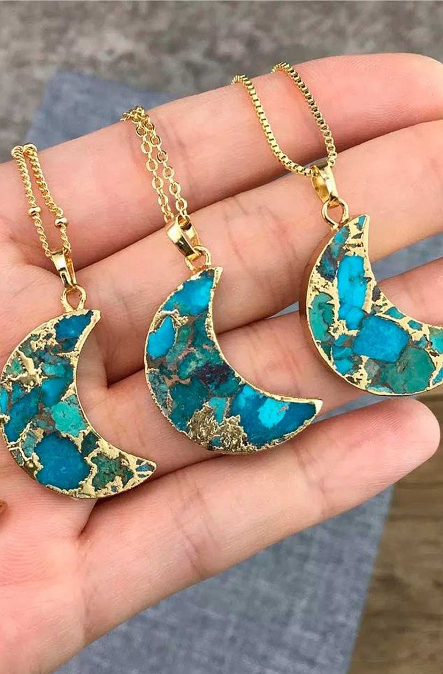 Accesorios Fetiche Suances | Collar Bohemio Media Luna Turquesa
