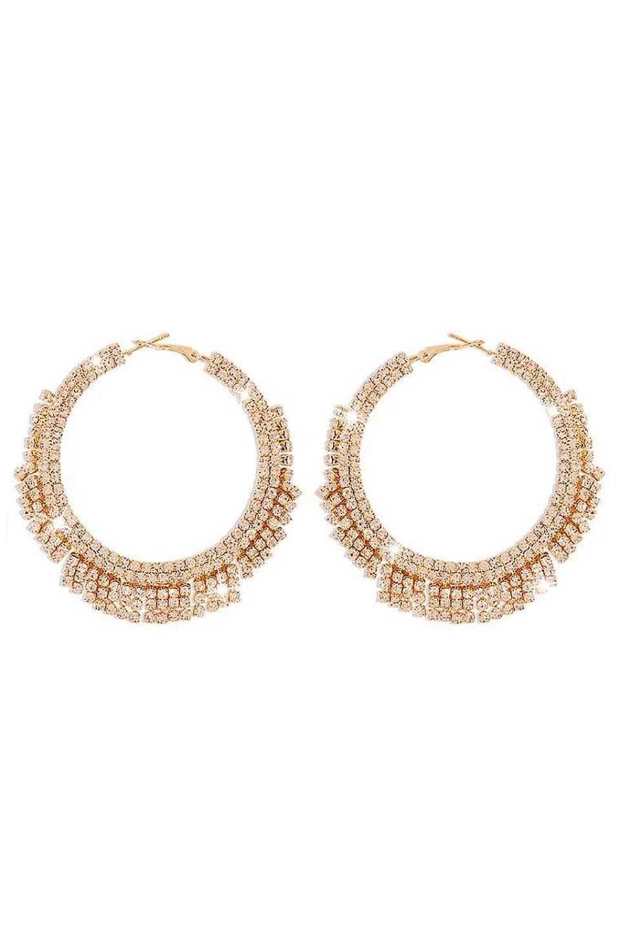 Accesorios Fetiche Suances | Pendientes De Aro Cristales Dorados Shining