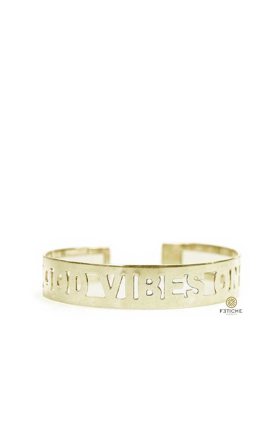 Accesorios Fetiche Suances | Brazalete Good Vibes Only Dorado